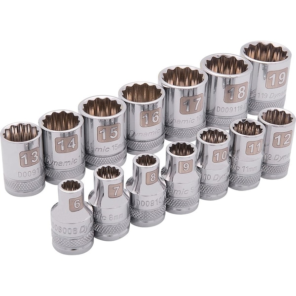Tools 3/8" Drive 14 Piece 12 Point, Std Metric Socket Set, 6mm - 19mm
